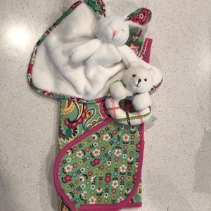 Baby Blanket, Baby Rattle and Plush Lovey